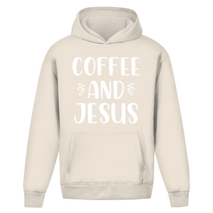 Oversize Hoodie Ohne Kordel coffee and jesus