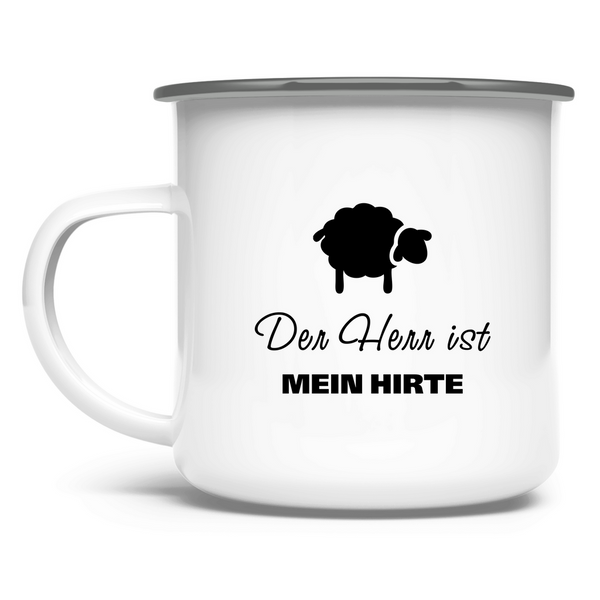 Emaille Tasse der herr ist mein hirte