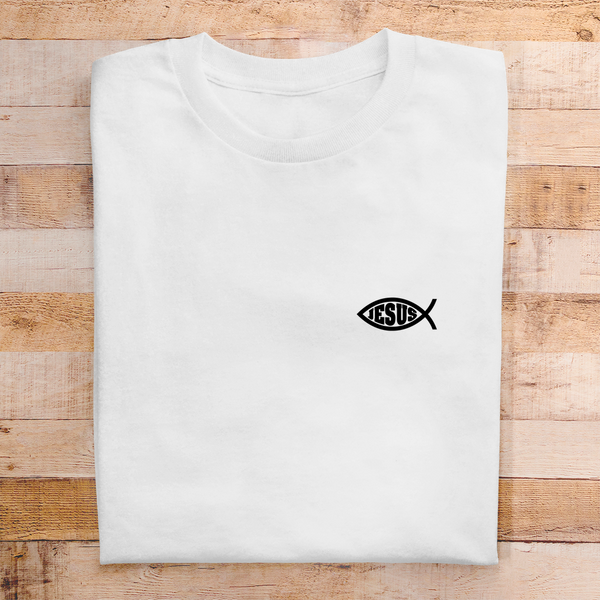 Herren T-Shirt fisch symbol ICHTHYS Jesus