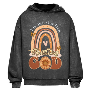 Oversize Washed Hoodie trusting god