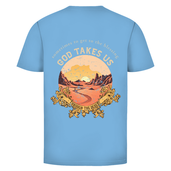 Herren T-Shirt god take us through the desert