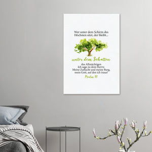 Unter dem Schatten Psalm 91 Leinwandbild