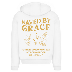 Oversize Zipper Hoodie saved by grace ehpesians 2:8-9