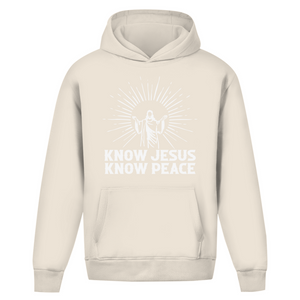 Oversize Hoodie Ohne Kordel know jesus know peace