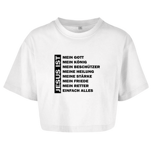 Damen Oversize Crop Topjesus ist mein gott