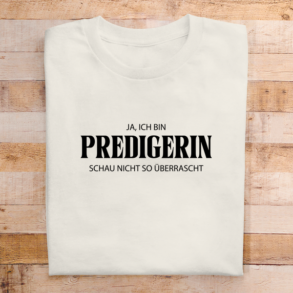 Herren T-Shirt ja ich bin predigein