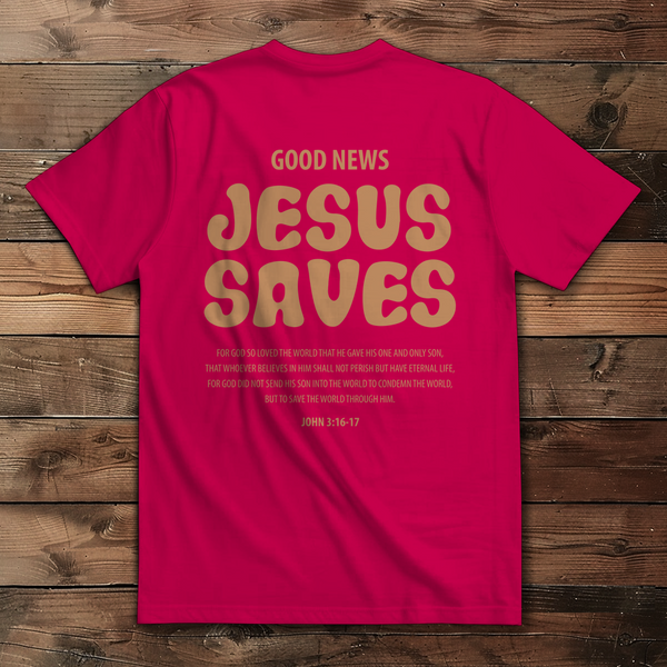 Damen Bio T-Shirt jesus saves john 3:16-17