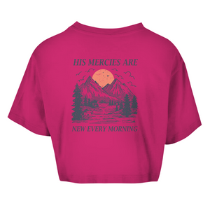 Damen Oversize Crop Top his marcies are new every morning