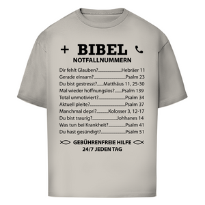 Oversize T-Shirt bibel notfallnummern