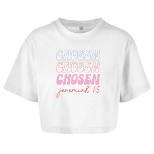 Damen Oversize Crop Topchosen jeremiah 1:5