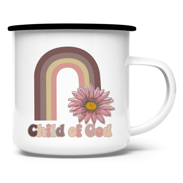 Emaille Tasse child of god regenbogen