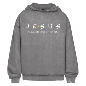 Oversize Washed Hoodie jesus he will be there for you