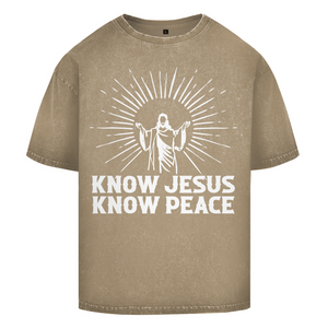 Oversize Washed T-Shirt know jesus know peace