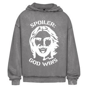 Oversize Washed Hoodie spoiler god wins