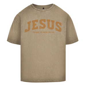 Oversize Washed T-Shirt jesus the way the truth the life