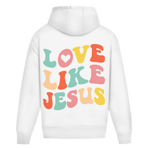 Oversize Hoodie Ohne Kordel love like jesus retro