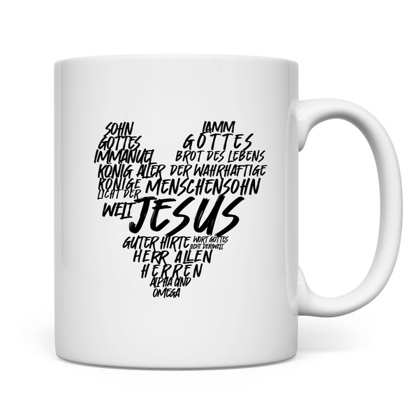 Tasse jesus herz wordcloud