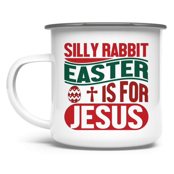 Emaille Tasse silly rabbit ostern osterhase