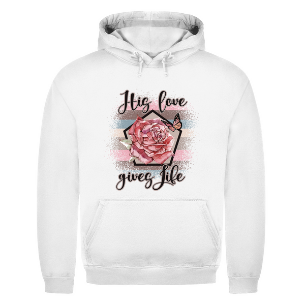 Herren Hoodie his love gives life