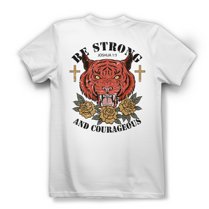 Damen Bio T-Shirt be strong and courageous joshua 1:9