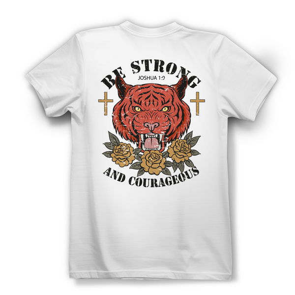 Damen Bio T-Shirt be strong and courageous joshua 1:9