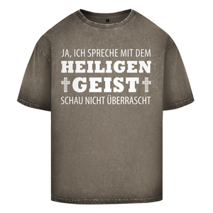 Oversize Washed T-Shirt ich spreche mit dem heiligen geist