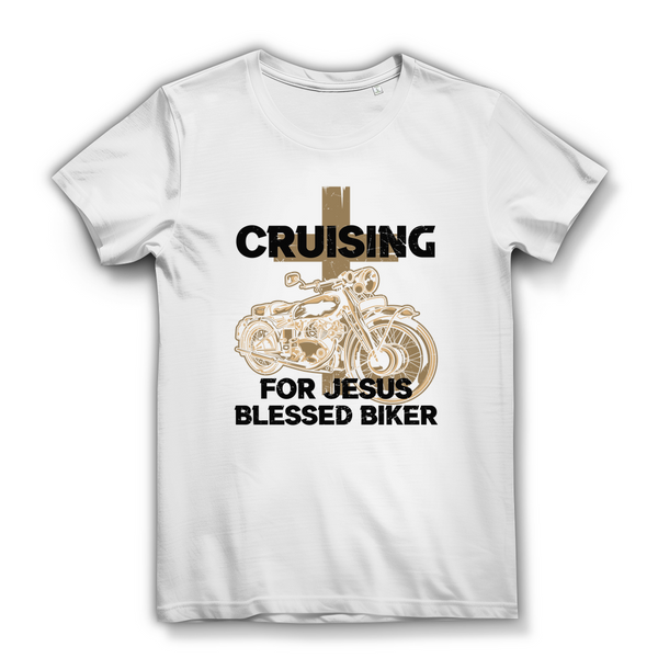 Damen Bio T-Shirt cruising for jesus blessed biker