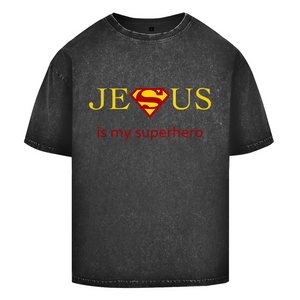 Oversize Washed T-Shirt jesus is my superhero