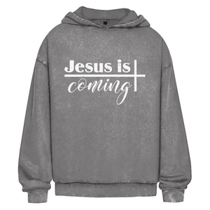 Oversize Washed Hoodie jesus is comig