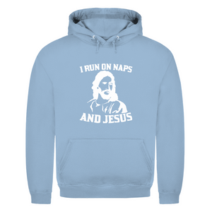 Herren Hoodie i run on naps and jesus
