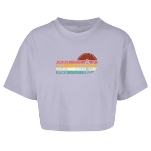 Damen Oversize Crop Top jesus has your back