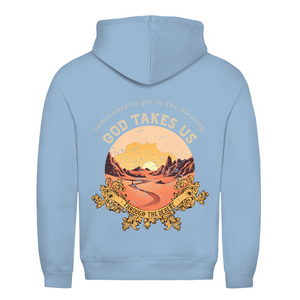 Herren Hoodie god take us through the desert