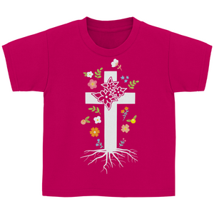 Kinder T-Shirt Kreuz Blumen