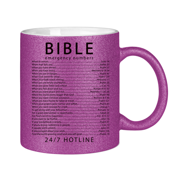 Glitzertasse bible emegrency numbers