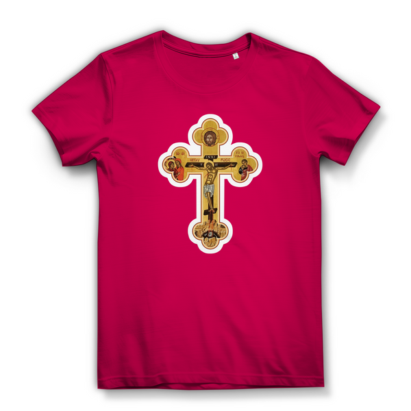 Damen Bio T-Shirt Griechisch Orthodoxe Jesus Kreuz