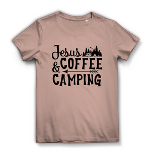 Damen Bio T-Shirt jesus coffee camping