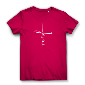 Damen Bio T-Shirt jesus kreuz