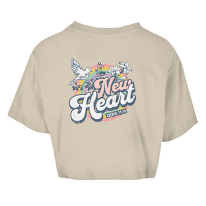 Damen Oversize Crop Top new heart ezekiel 11:19