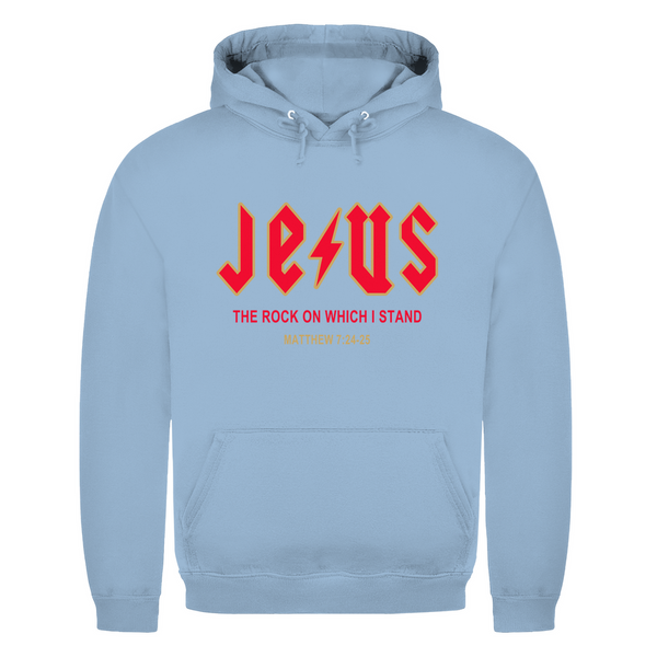 Herren Hoodie jesus the rock matthew 7:24-25