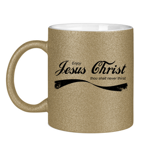Glitzertasse enjoy jesus christ
