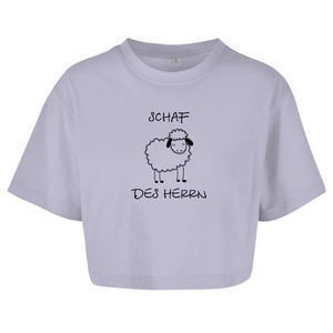 Damen Oversize Crop Top schaf des herrn