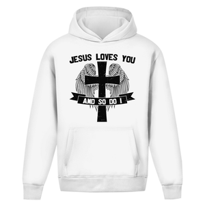 Oversize Hoodie Ohne Kordel jesus loves you and so do i