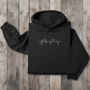 Herren Hoodie Herzschlag Kreuz
