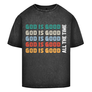 Oversize Washed T-Shirt god is good retro