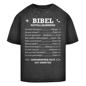 Oversize Washed T-Shirt bibel notfallnummern