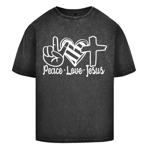 Oversize Washed T-Shirt peace love jesus