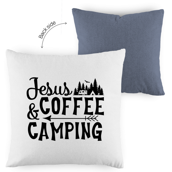 Kopfkissen zweifarbig jesus coffee camping