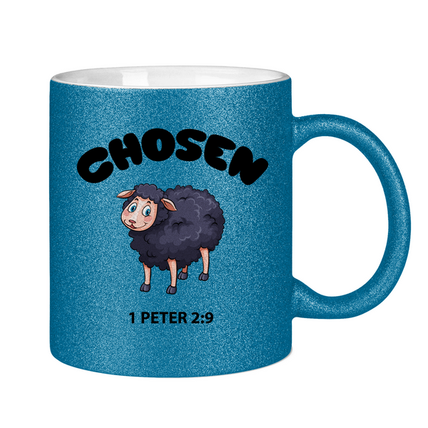 Glitzertasse chosen schaf 1 peter 2:9