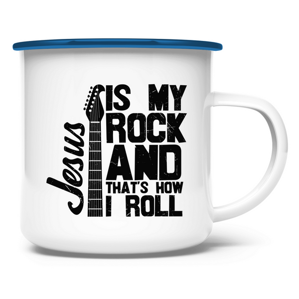 Emaille Tasse jesus is my rock gitarrenspieler