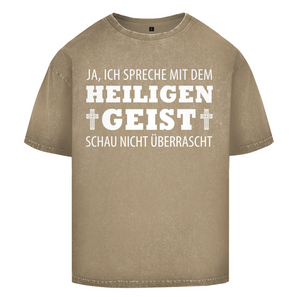 Oversize Washed T-Shirt ich spreche mit dem heiligen geist